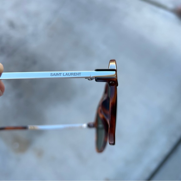 SAINT LAURENT AVIATOR TORTOISE SUNGLASSES - Picture 6 of 9